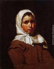 Diego Rodriguez De Silva Velazquez Canvas Paintings - Young Peasant Girl